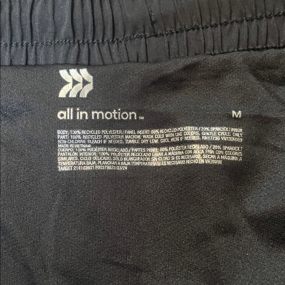 All in Motion Woman’s Lined Black Core Run Shorts Size M 3” Inseam | NWT - Picture 3 of 5